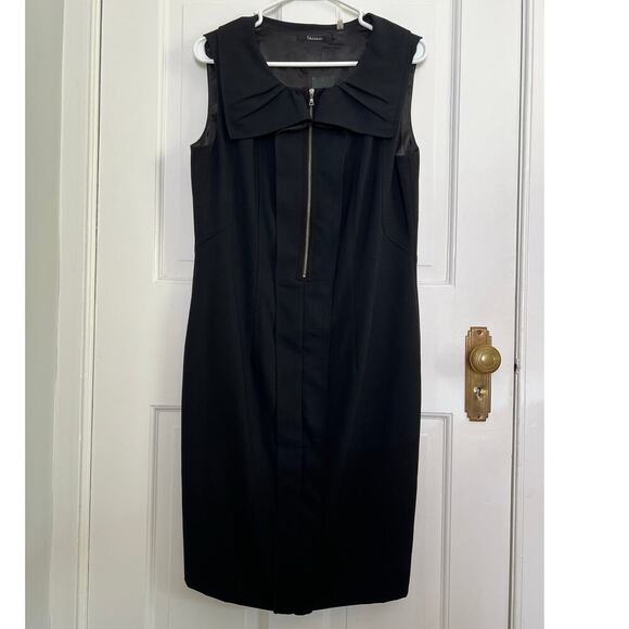 NEW Tahari Women's 12 Lynn Dress Mini Black LBD Sleeveless Zipper Front Sheath - Picture 1 of 16